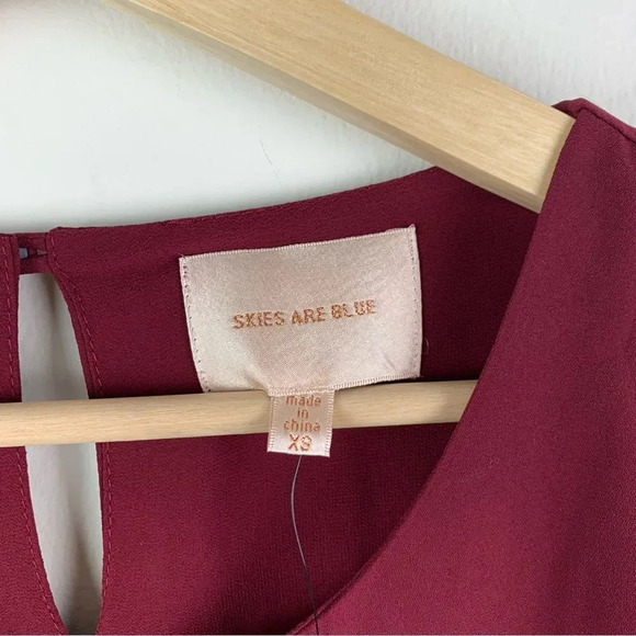 NWT Skies Are Blue Tiered Long Sleeve Ruffle Sheath Dress XS - Picture 5 of 10